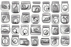 mason jar of water with the moon reflected in it tattoo idea