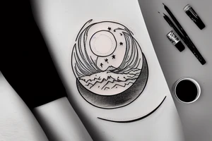 mason jar filled with the reflection of the moon on the water tattoo idea