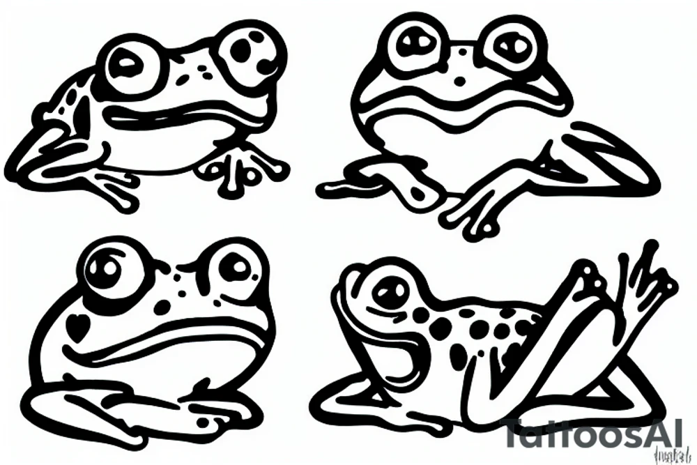 two frogs eating icecream tattoo idea