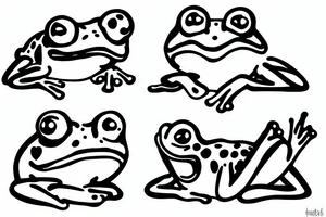 two frogs eating icecream tattoo idea