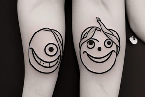 Onion with smiley face tattoo idea