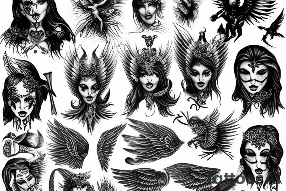 fallen angel tattoo idea