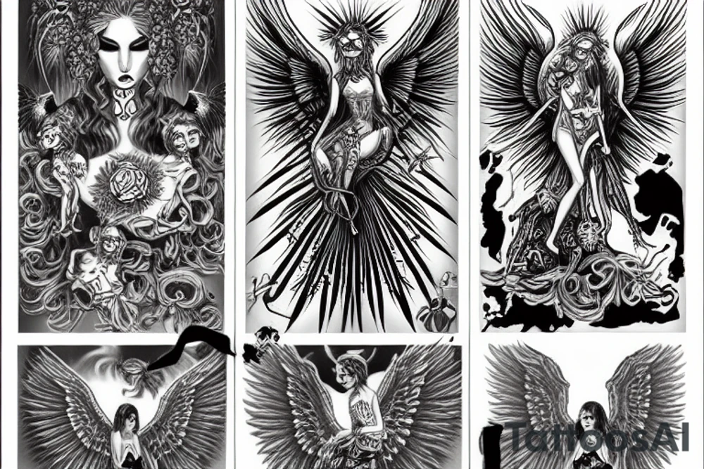 fallen angel tattoo idea