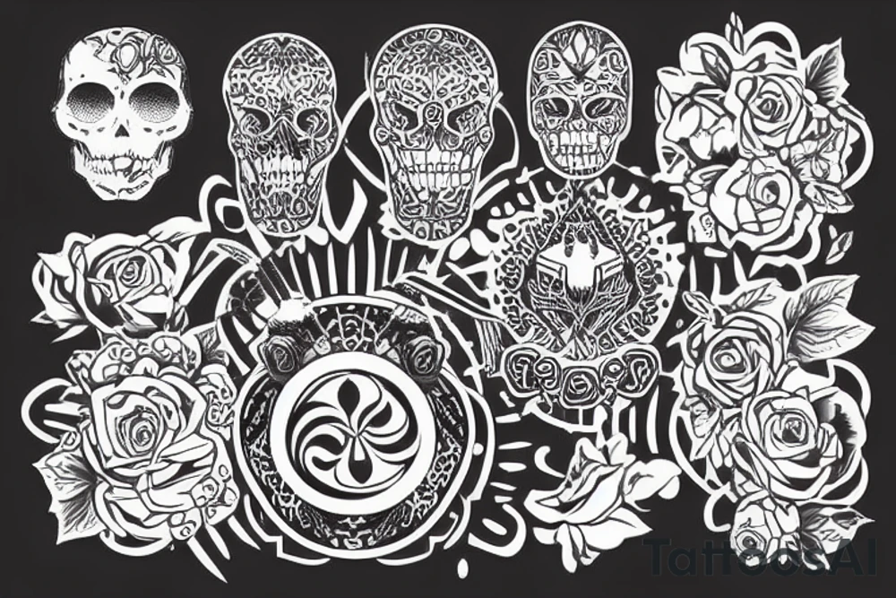 Череп слона с рогами tattoo idea