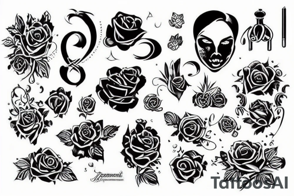 Череп слона с рогами tattoo idea