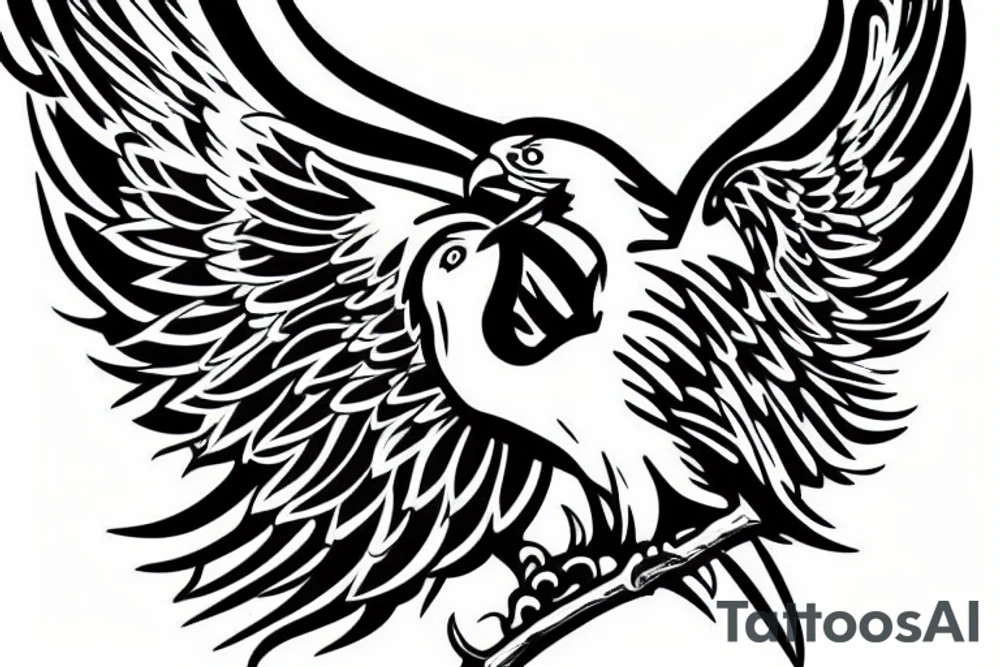 American eagle on chest and shoulder tattoo idea