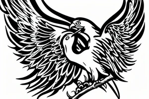 American eagle on chest and shoulder tattoo idea