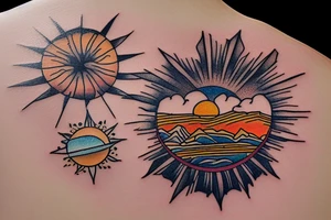 Mount Ararat with sun tattoo idea
