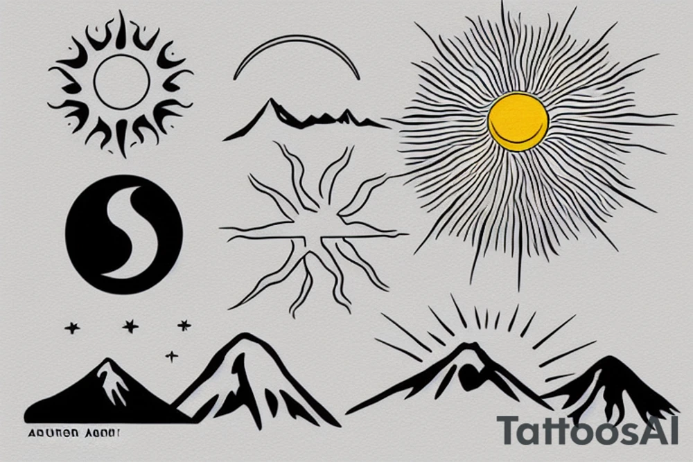 Mount Ararat with sun tattoo idea
