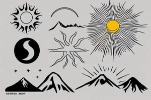 Mount Ararat with sun tattoo idea