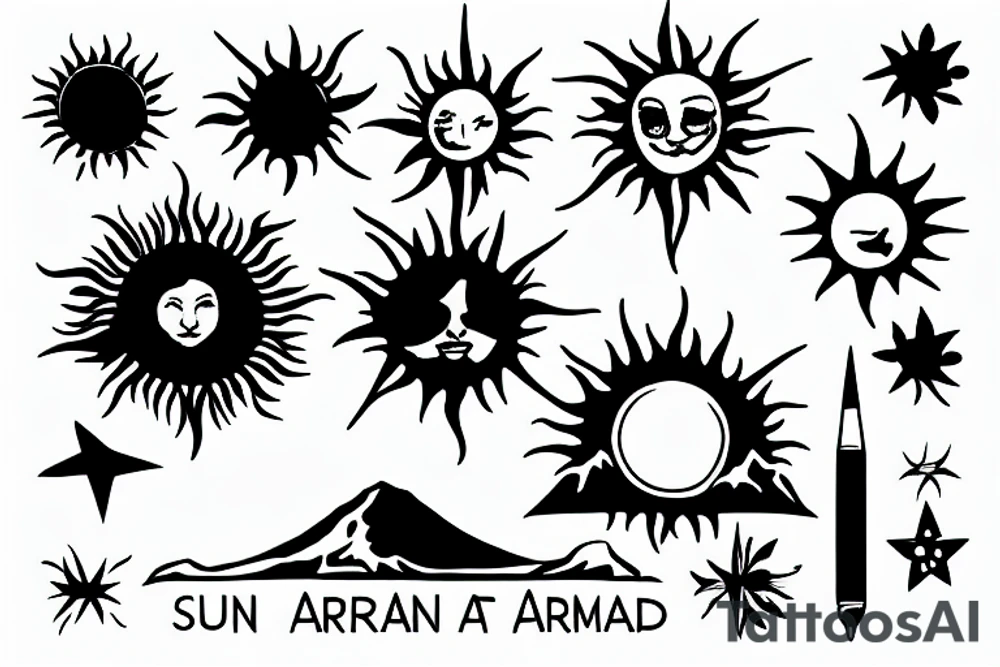 Mount Ararat with sun tattoo idea