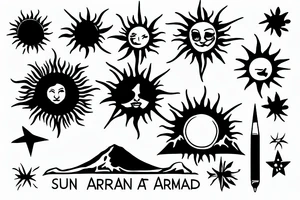 Mount Ararat with sun tattoo idea