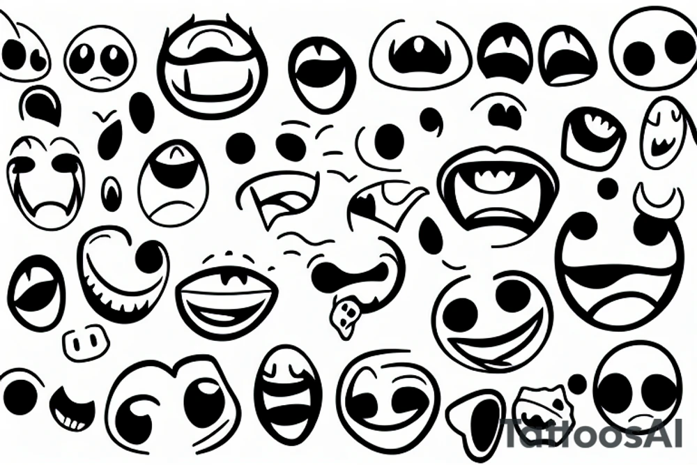 emoji style laugh tattoo idea