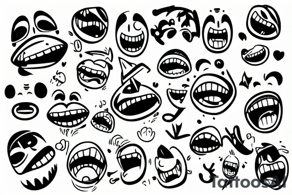 emoji style laugh tattoo idea