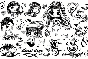 a girl sit beside ocean tattoo idea