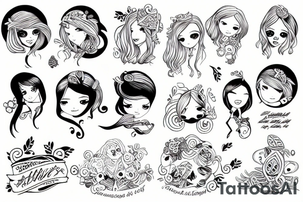 a girl sit beside ocean tattoo idea