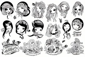 a girl sit beside ocean tattoo idea