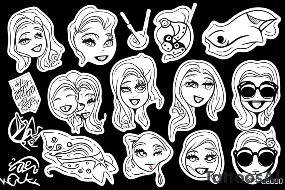 a nerk girl sit beside ocean tattoo idea