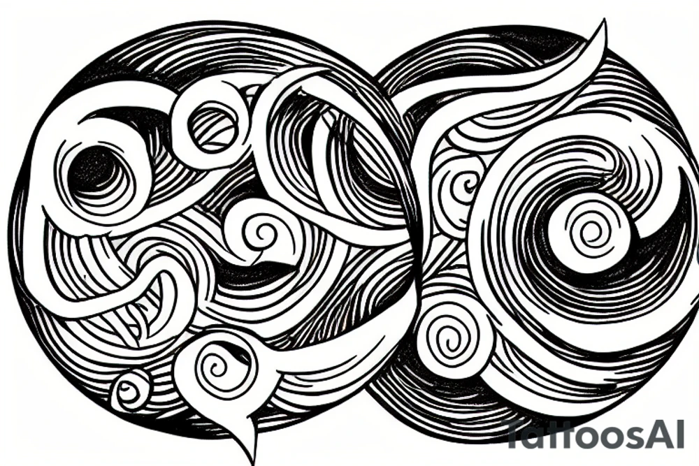 a circle of fifths with a river flowing through it tattoo idea