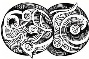 a circle of fifths with a river flowing through it tattoo idea