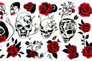 sad black and red tattoo idea