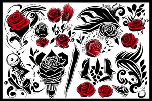 sad black and red tattoo idea