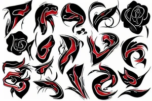 sad pain black and red tattoo idea