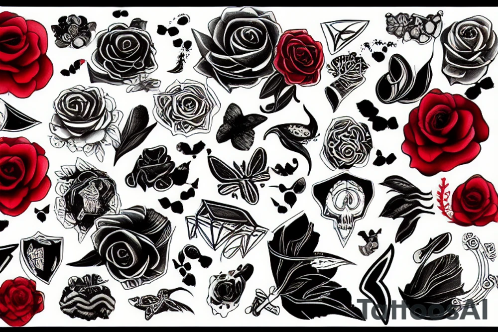 sad black and red tattoo idea