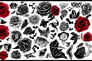 sad black and red tattoo idea