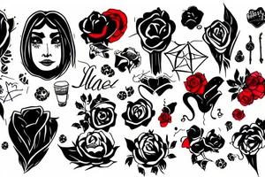 sad black and red tattoo idea