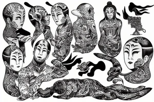 pensive monk tattoo idea