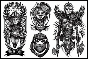 warrior with a book tattoo idea