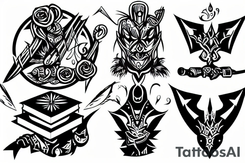 warrior with a book tattoo idea