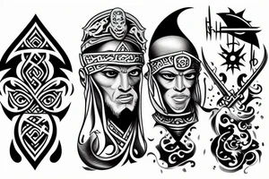 warrior and monk tattoo idea