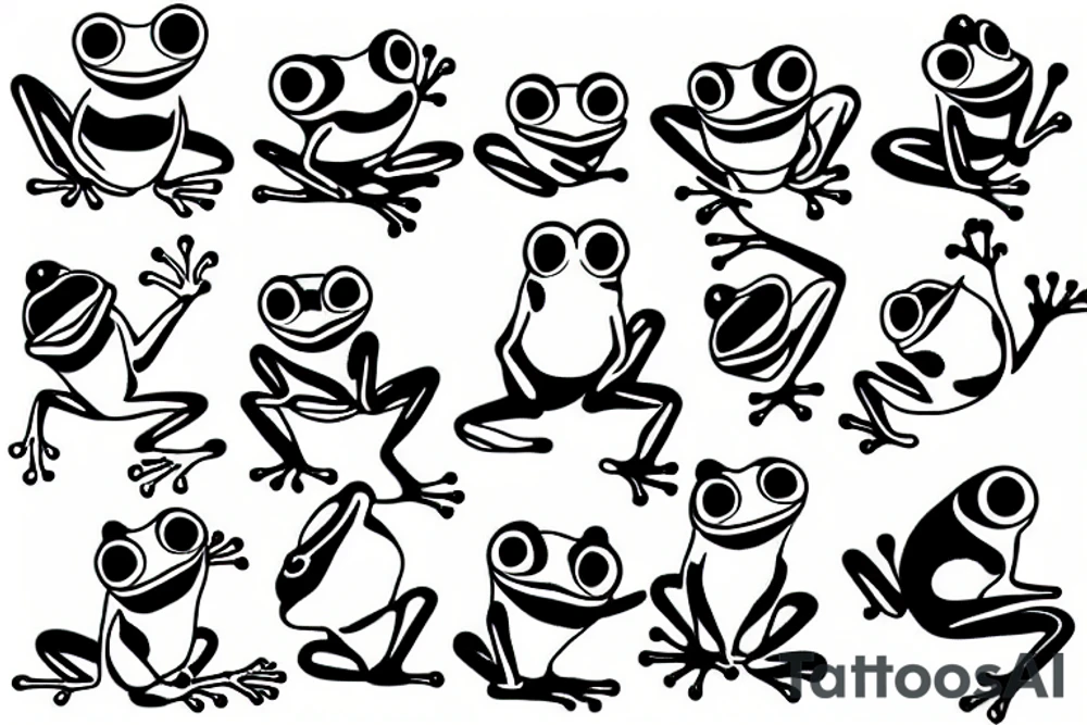 frog cute tattoo idea
