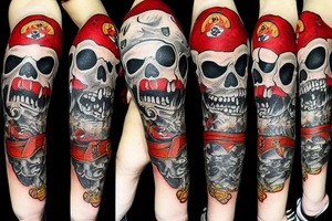 angry pirate jolly roger tattoo idea