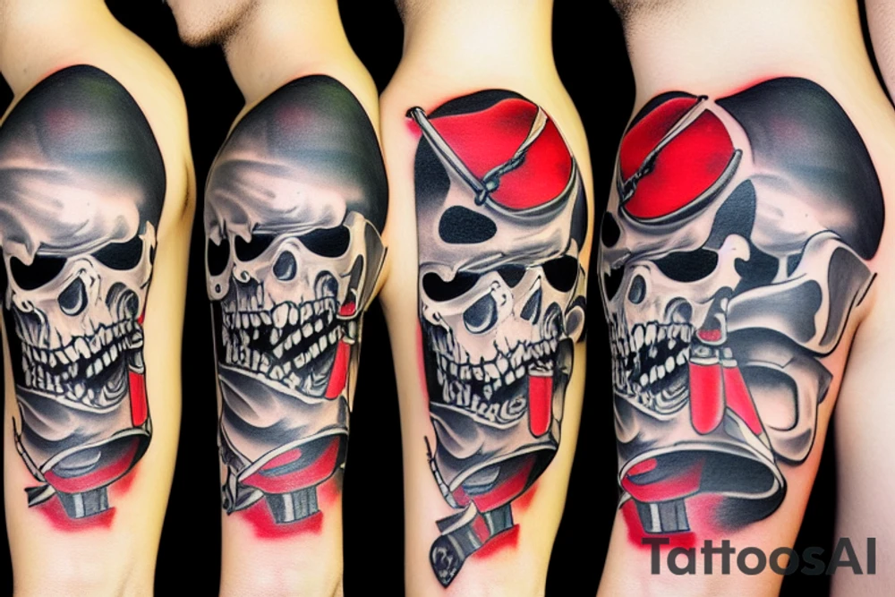 angry pirate jolly roger tattoo idea
