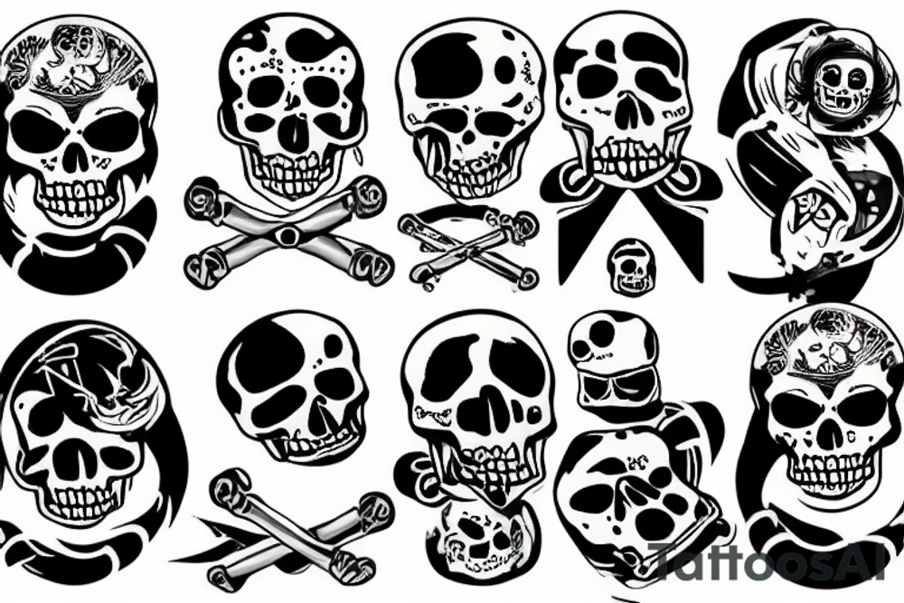 jolly roger flat tattoo idea