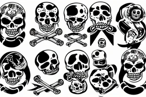 jolly roger flat tattoo idea