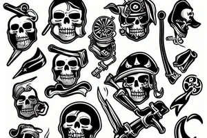 jolly roger flat tattoo idea