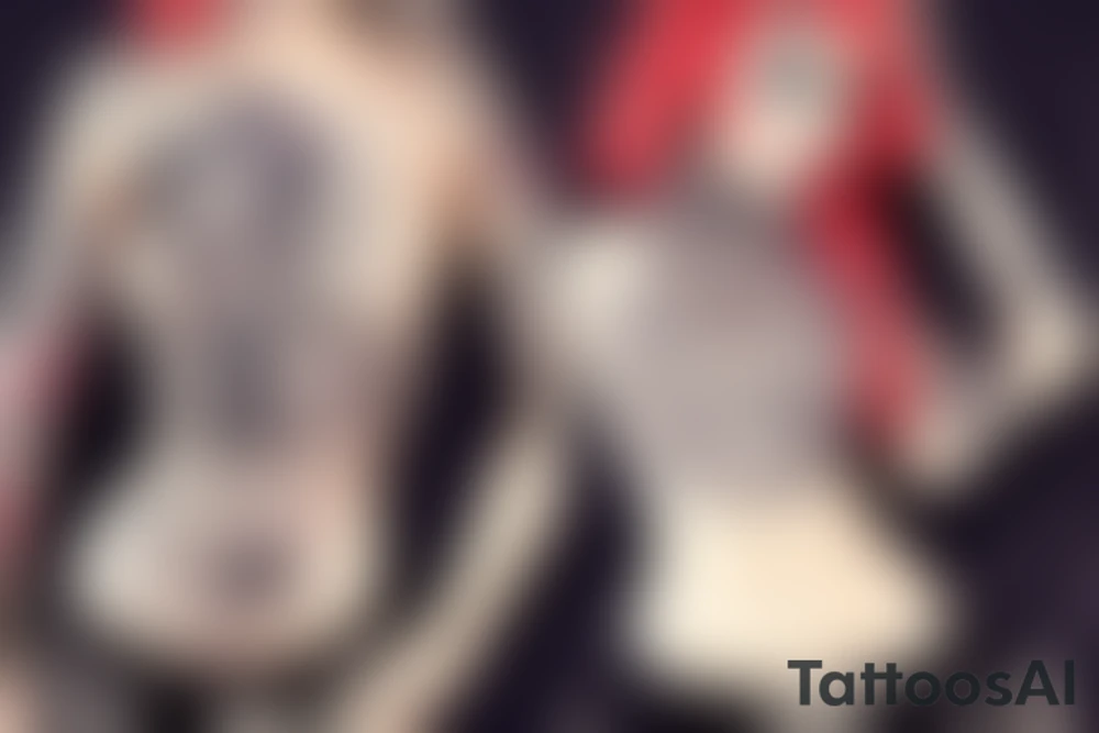 beautiful pirate wench, full body, see thru clothes tattoo idea