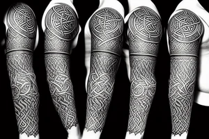 Celtic style Odin and runes Full Sleeve tattoo idea