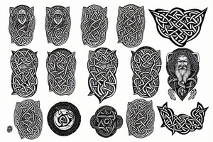 Full Sleeve Celtic style Odin tattoo idea
