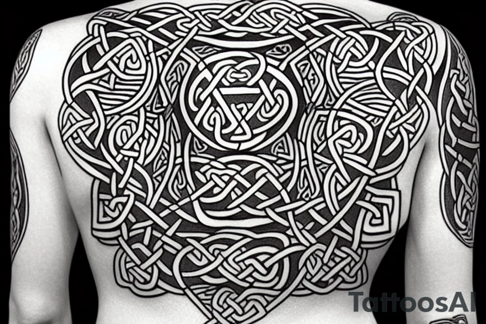 Full Sleeve Celtic style Odin tattoo idea