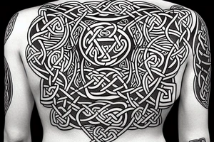 Full Sleeve Celtic style Odin tattoo idea