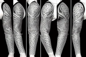 Celtic style Odin Full Sleeve tattoo idea