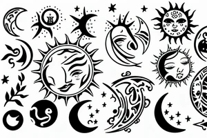 Sun and moon tattoo idea