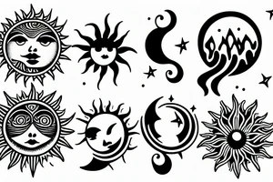Sun and moon tattoo idea