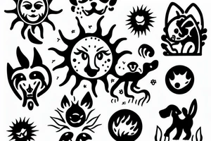 Sun and dog tattoo idea