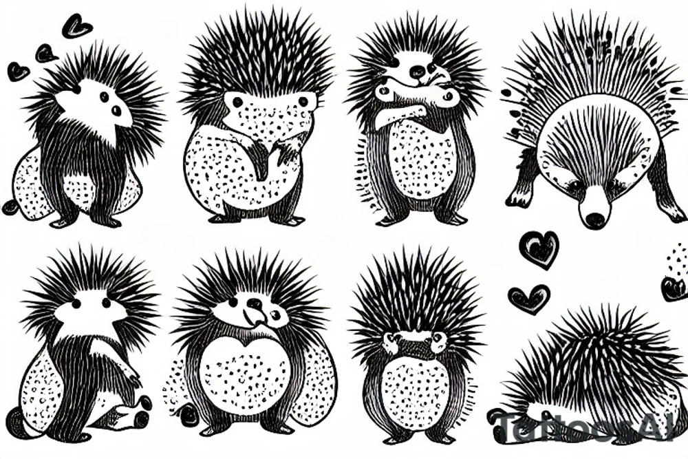 branches with hedgehogs tattoo idea